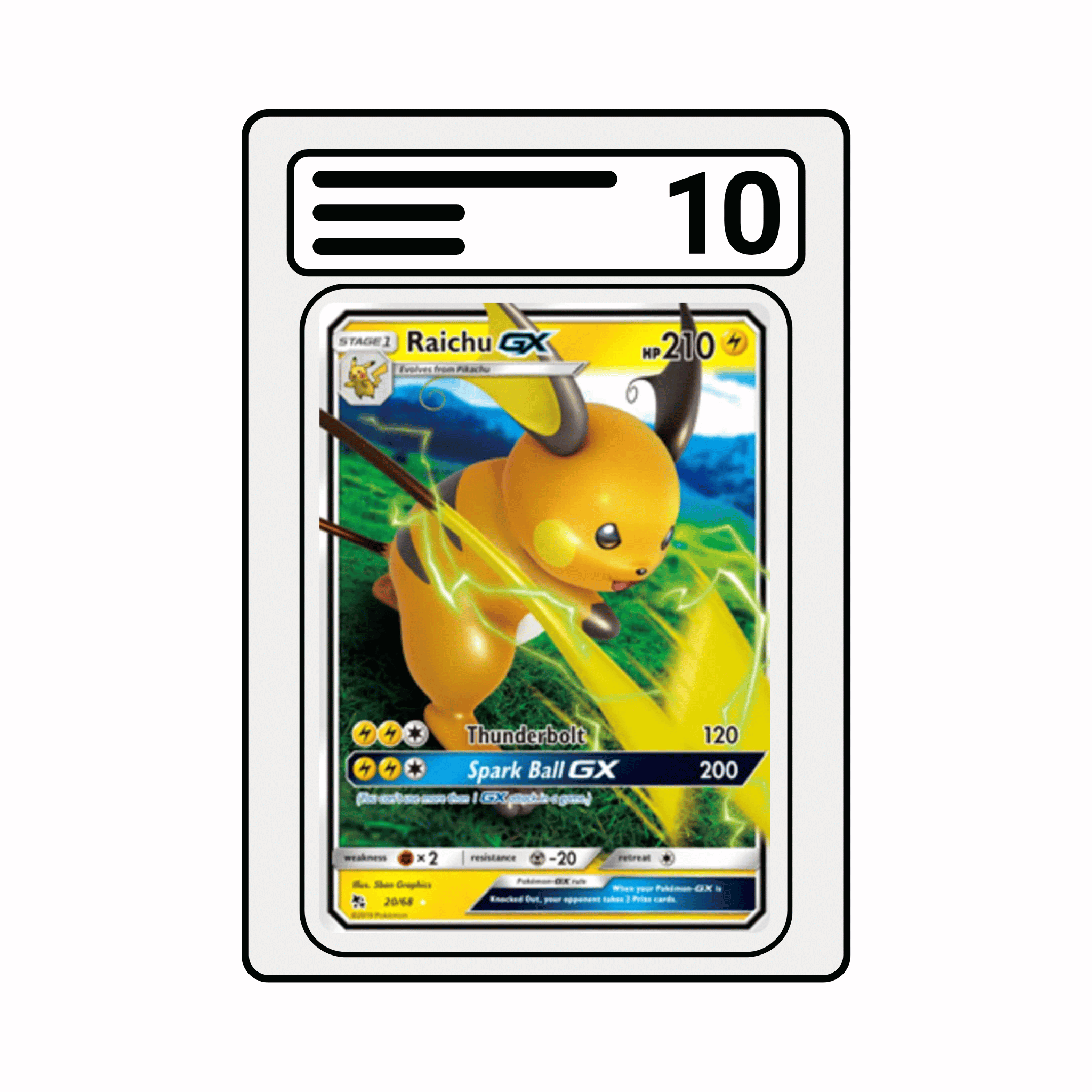 Graded Karte Pokemon Hidden Fates 20 Raichu GX