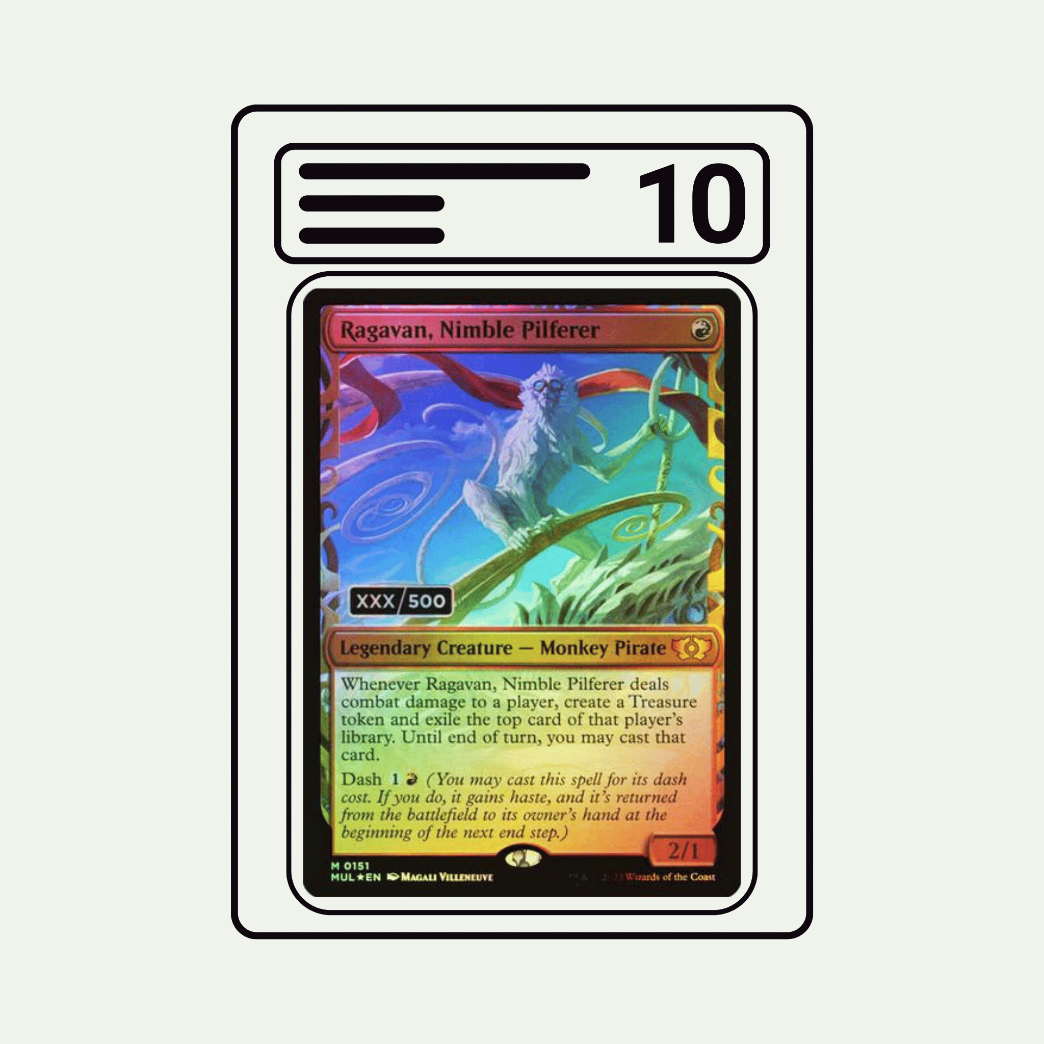 Graded Karte Magic Multiverse Legends 151 Ragavan Nimble Pilferer [Serialized]
